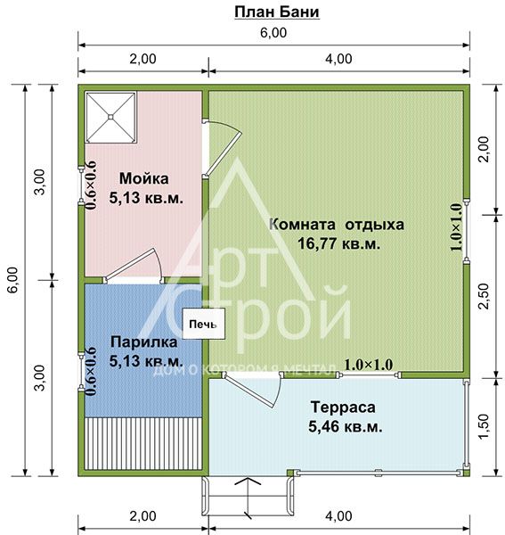 Планировка Баня из бруса Брянск первый и второй этаж