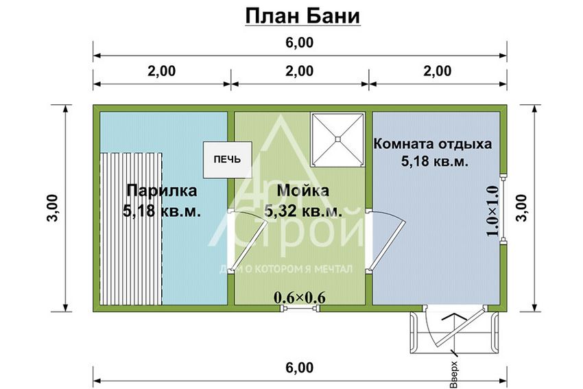 Планировка Баня из бруса Тамбов первый и второй этаж