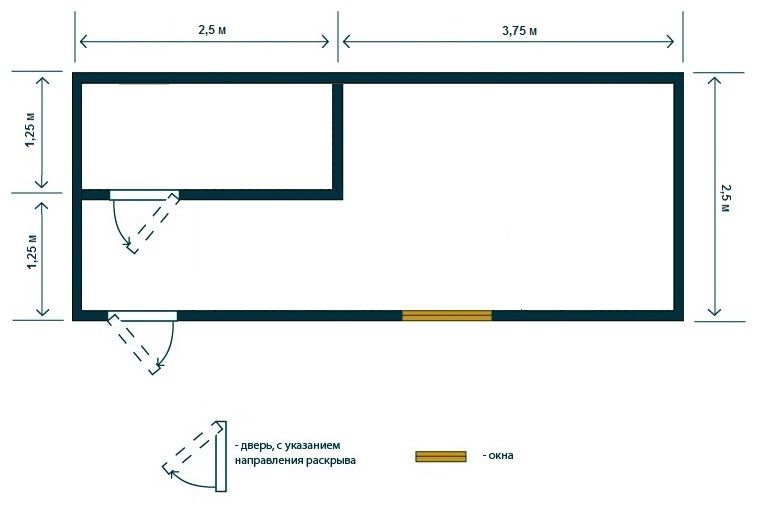 Планировка Дачный дом из сип-панелей 2.5х6.25 первый и второй этаж